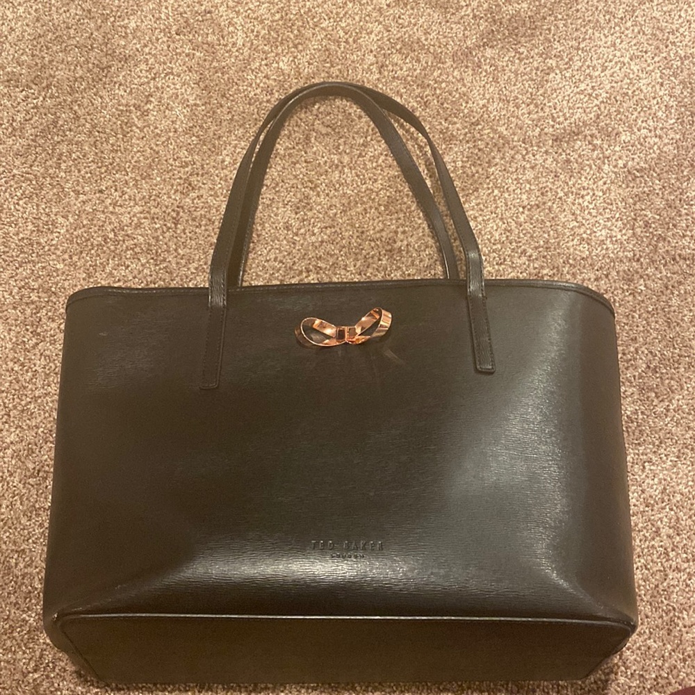 Black and rose gold Ted baker bag
